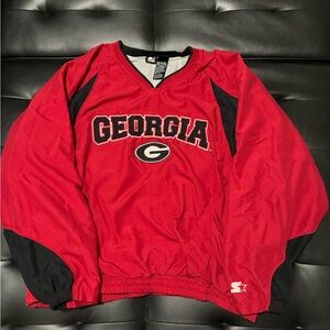 Georgia Bulldogs Starter Windbreaker Jacket In Red Men's Size XXL Full Zip UGA